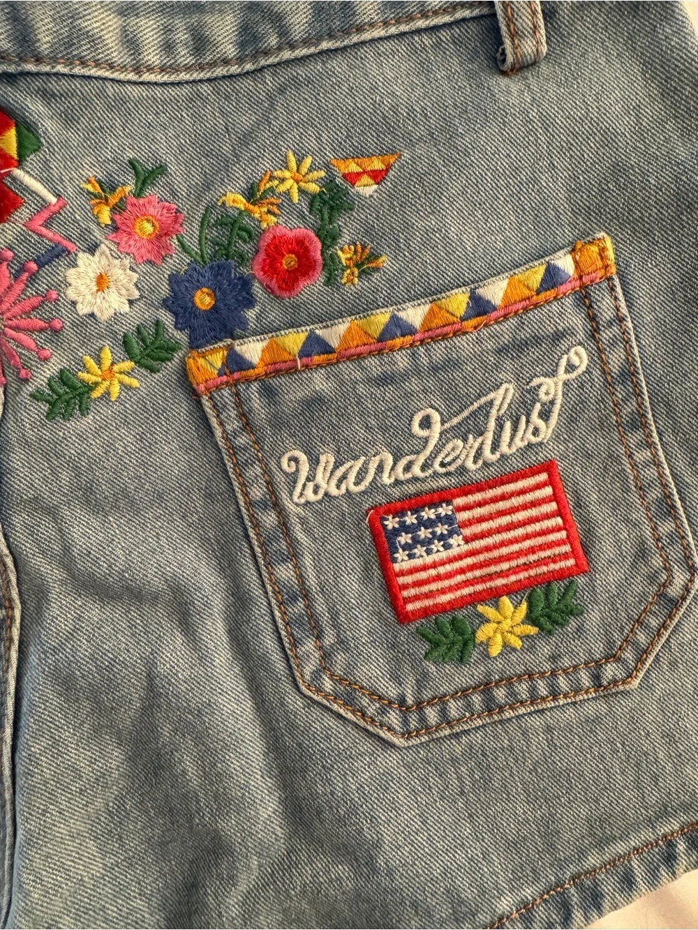Wanderlust Denim Jeans Embroidered
